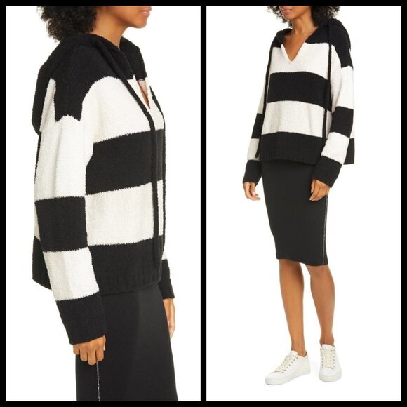 💕ATM💕 Chenille Bold Stripe Hoodie Sweatshirt - Picture 12 of 16